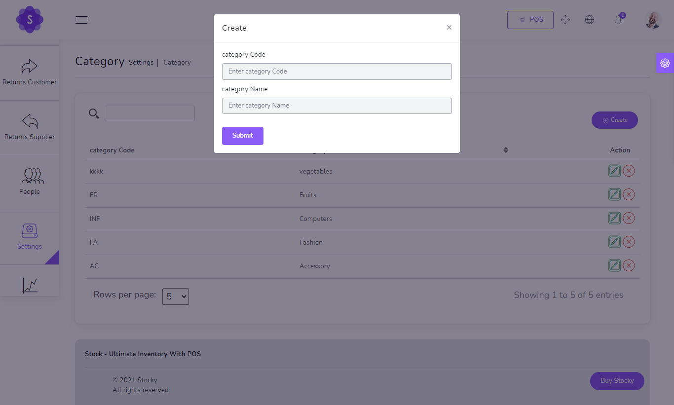 Create category