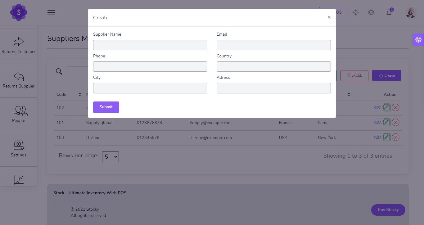Create supplier