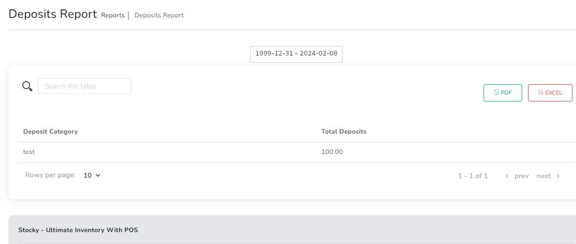 Deposit report