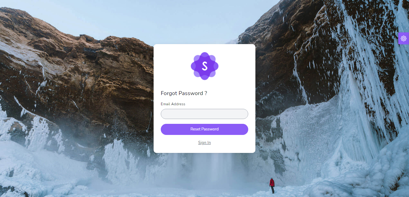 Forgot password screen