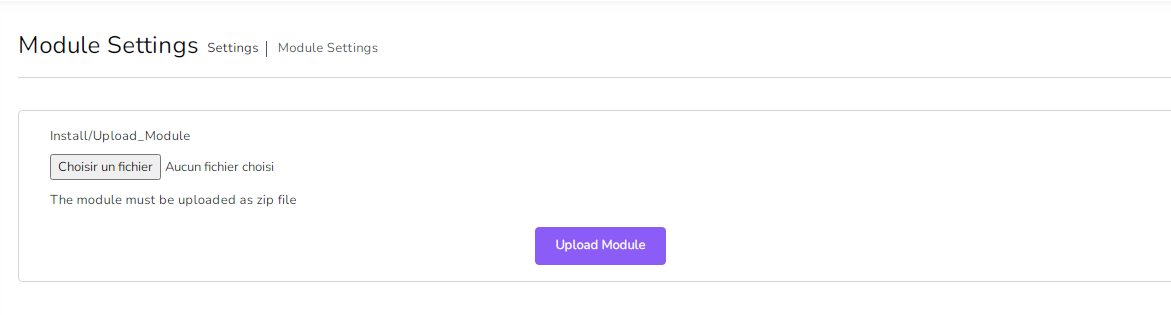 Module settings