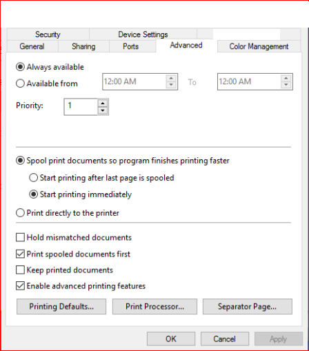 Printer setup 1