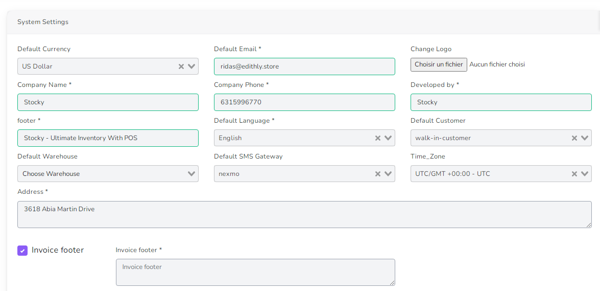 System settings